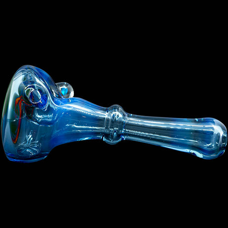 Electric Blue Reversal Glass Spoon Pipe by Chris Lezak