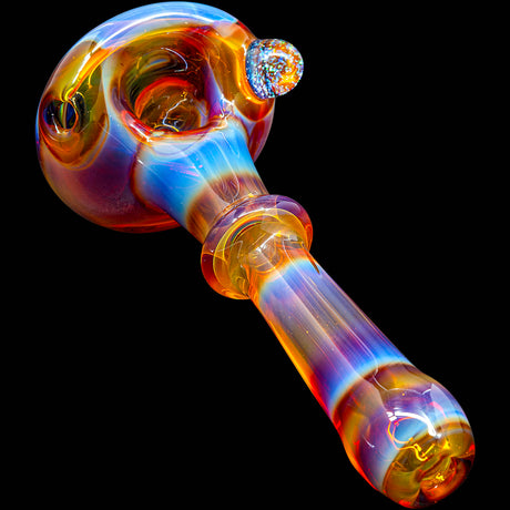 Fumed Amber Reversal Glass Spoon Pipe by Chris Lezak