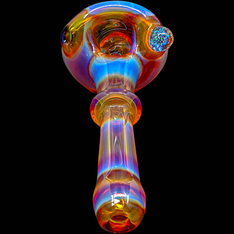 Fumed Amber Reversal Glass Spoon Pipe by Chris Lezak