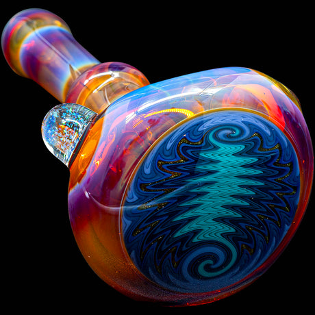 Fumed Amber Reversal Glass Spoon Pipe by Chris Lezak