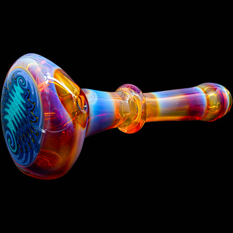 Fumed Amber Reversal Glass Spoon Pipe by Chris Lezak