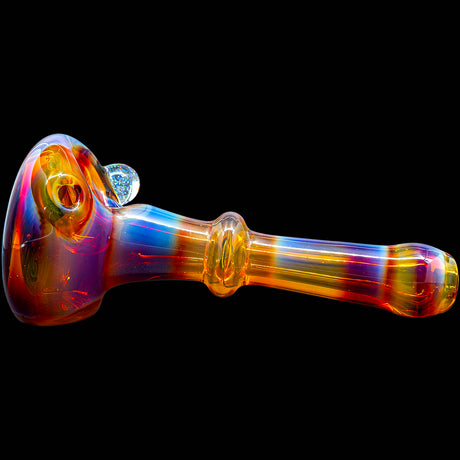 Fumed Amber Reversal Glass Spoon Pipe by Chris Lezak