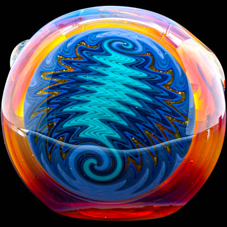Fumed Amber Reversal Glass Spoon Pipe by Chris Lezak