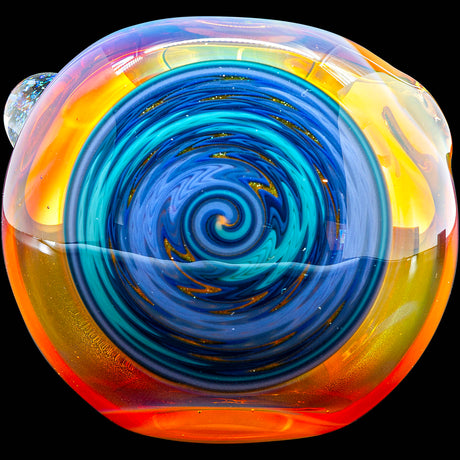 Amber Reversal Glass Spoon Pipe by Chris Lezak