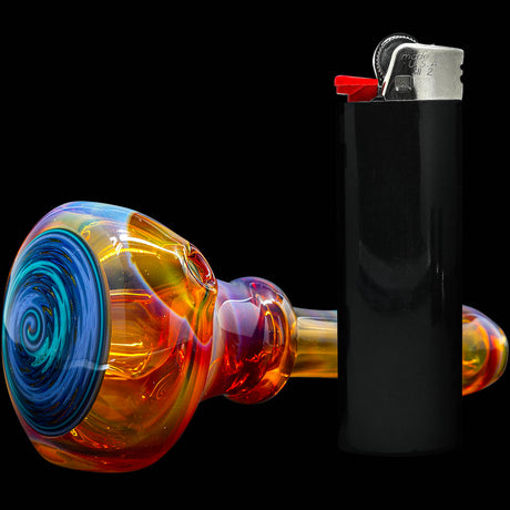 Amber Reversal Glass Spoon Pipe by Chris Lezak
