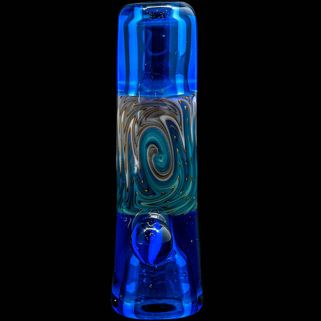 Ice Blue Reversal Glass Chillum by Chris Lezak