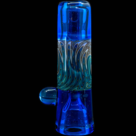 Ice Blue Reversal Glass Chillum by Chris Lezak