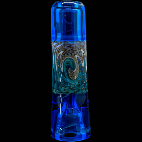 Ice Blue Reversal Glass Chillum by Chris Lezak