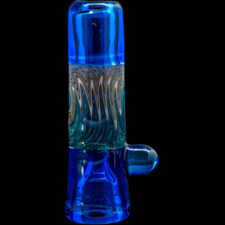 Ice Blue Reversal Glass Chillum by Chris Lezak