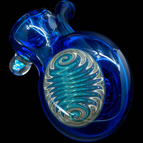 Electric Blue Wig Wag Reversal Sherlock Glass Pipe by Chris Lezak