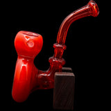 Fumed Fire Red Sherlock Glass Bubbler by Chris Lezak