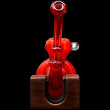 Fumed Fire Red Sherlock Glass Bubbler by Chris Lezak