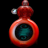 Fire Red Sherlock Glass Bubbler with Reversal by Chris Lezak