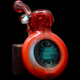 Fire Red Sherlock Glass Bubbler with Reversal by Chris Lezak