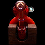 Fire Red Sherlock Glass Bubbler with Reversal by Chris Lezak