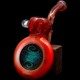Fire Red Sherlock Glass Bubbler with Reversal by Chris Lezak