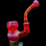Crimson Fire Sherlock Bubbler Glass Pipe by Chris Lezak