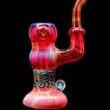 Crimson Fire Sherlock Bubbler Glass Pipe by Chris Lezak