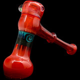 Crimson Fire Hammer Glass Bubbler by Chris Lezak