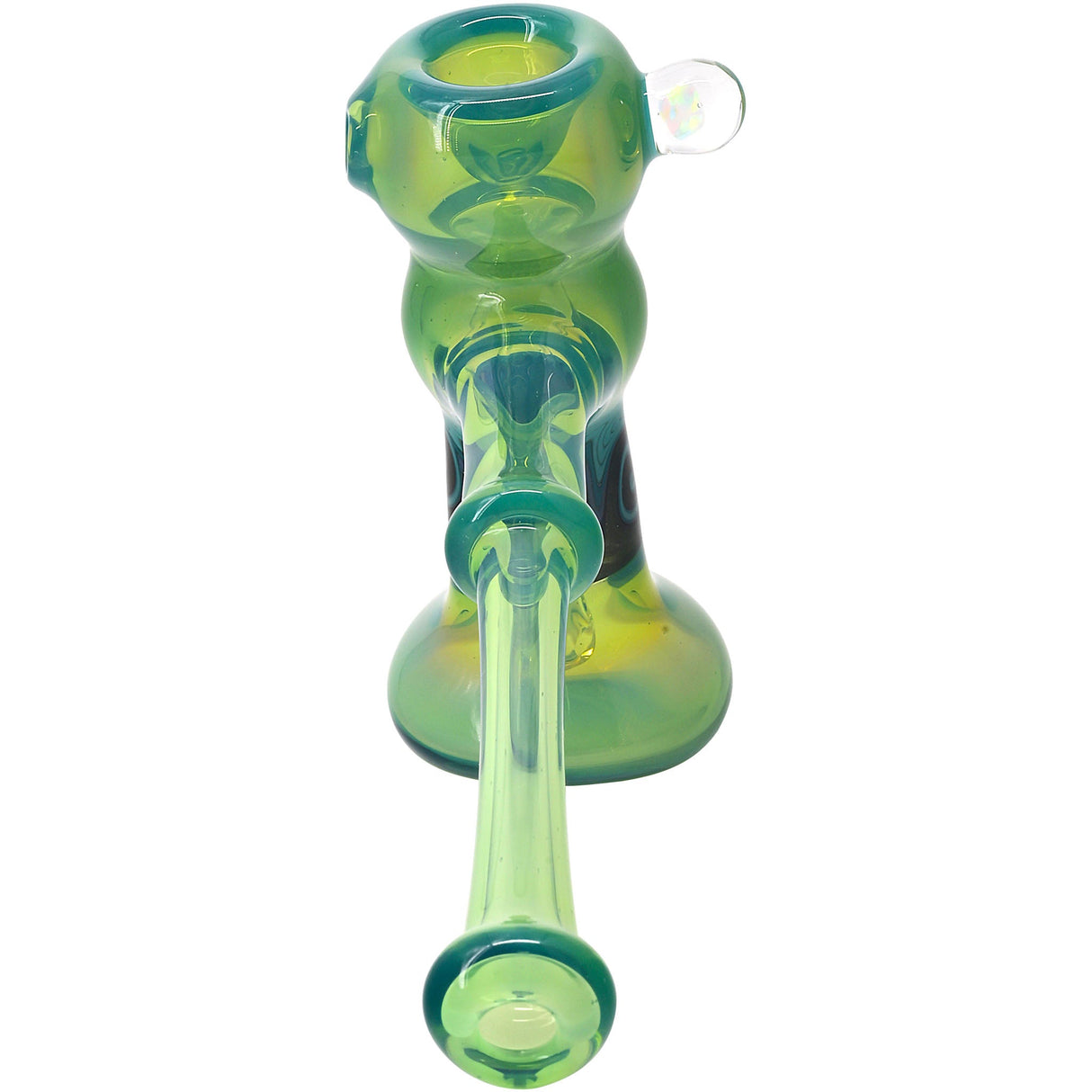 Moss Green Hammer Glass Bubbler by Chris Lezak