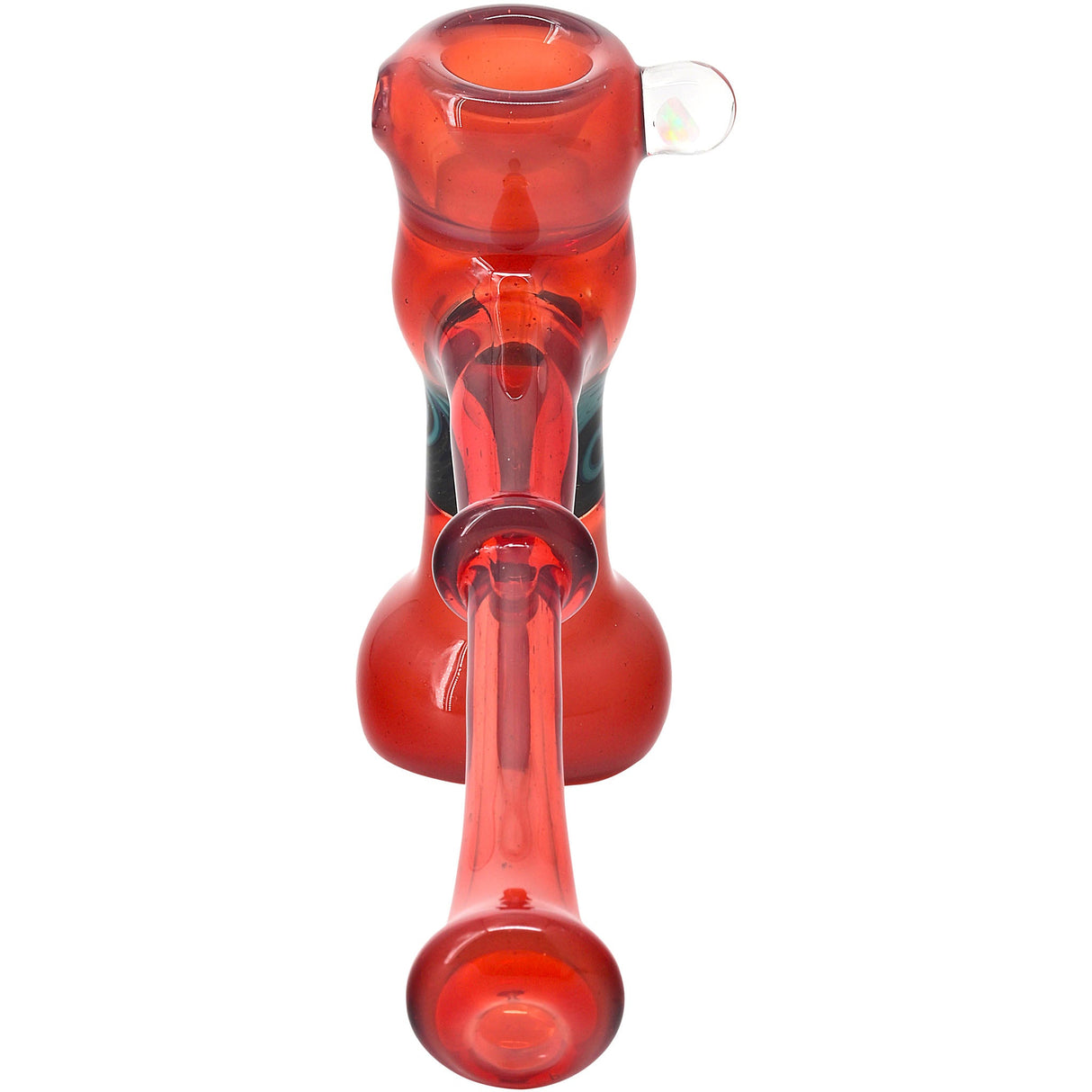 Crimson Fire Hammer Glass Bubbler by Chris Lezak