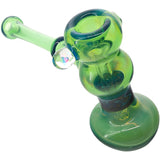 Moss Green Hammer Glass Bubbler by Chris Lezak