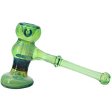 Moss Green Hammer Glass Bubbler by Chris Lezak