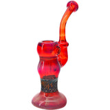 Crimson Fire Sherlock Bubbler Glass Pipe by Chris Lezak