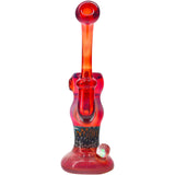 Crimson Fire Sherlock Bubbler Glass Pipe by Chris Lezak