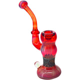 Crimson Fire Sherlock Bubbler Glass Pipe by Chris Lezak