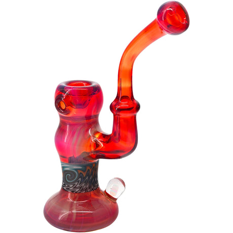 Crimson Fire Sherlock Bubbler Glass Pipe by Chris Lezak