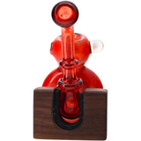 Fumed Fire Red Sherlock Glass Bubbler by Chris Lezak