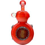 Fumed Fire Red Sherlock Glass Bubbler by Chris Lezak