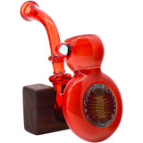 Fumed Fire Red Sherlock Glass Bubbler by Chris Lezak
