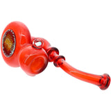 Fumed Fire Red Sherlock Glass Bubbler by Chris Lezak