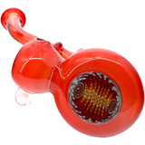 Fumed Fire Red Sherlock Glass Bubbler by Chris Lezak