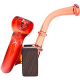 Fire Red Sherlock Glass Bubbler with Reversal by Chris Lezak