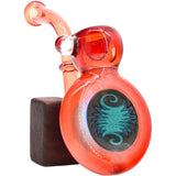 Fire Red Sherlock Glass Bubbler with Reversal by Chris Lezak