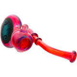 Fumed Ruby Sherlock Glass Bubbler Pipe by Chris Lezak