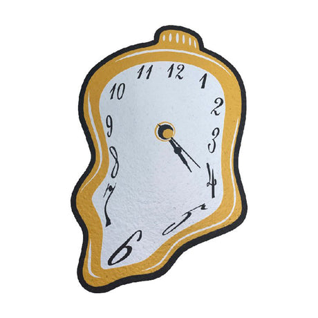 East Coasters 11" Dab Mat with Dali Clock Design, Melting Clock Illustration, Top View