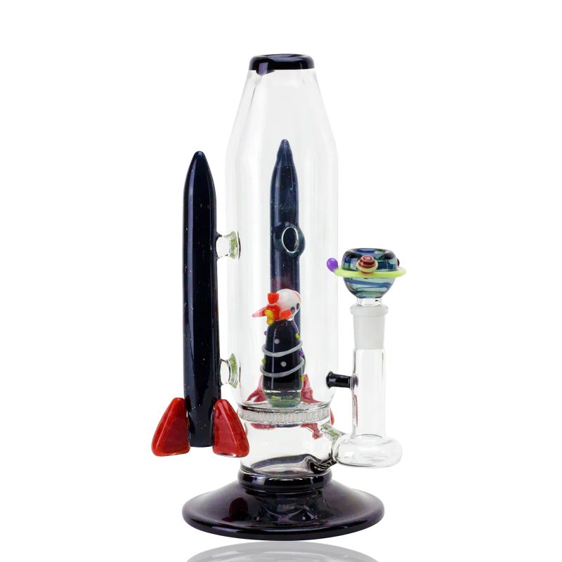 Empire Glassworks Galactic Flagship Water Pipe with intricate space-themed design and quartz bucket