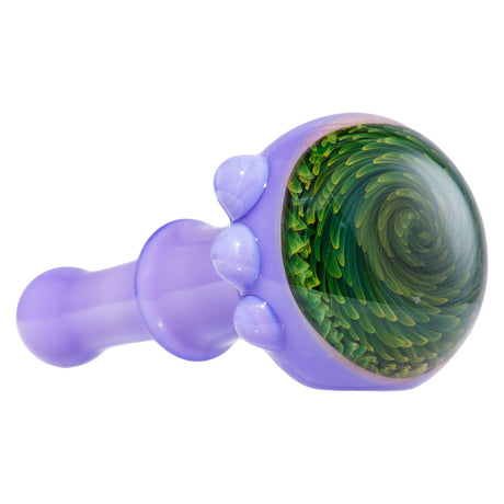 Crush 3D Flower Head Slime-Body Spoon Pipe in Purple - Top View with Deep Bowl