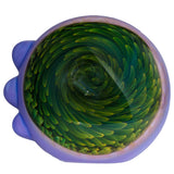 Crush 3D Flower Head Slime-Body Spoon Pipe in Purple - Top View with Intricate Design