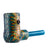 Crush Classic Corn Cob Glass Pipe in Blue, Swirled Design - Side View