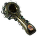 Crush Full Dichro Spoon Hand Pipe in Yellow with Sparkling Finish - Top View