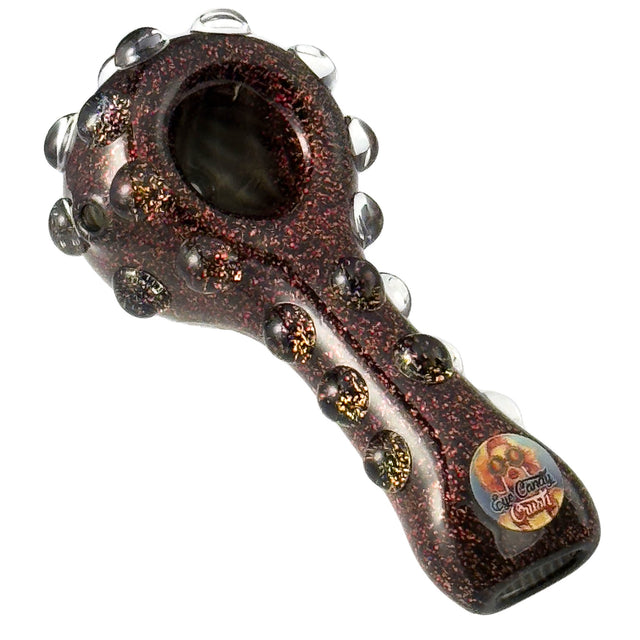 Crush Full Dichro Spoon Hand Pipe in Red with Sparkling Finish - Top View