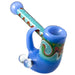 Crush Fang Bub Pipe in Blue with Dual Galaxy Marbles, Borosilicate Glass, for Dry Herbs - Top View