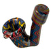 Crush Sherlock Hooks Hand Pipe in Dark Rainbow, Borosilicate Glass, Side View for Dry Herbs