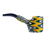 Crush Headdy Sherlock Hand Pipe in Swirled Colors - Side View on White Background