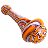 Crush Spinning Top Pipe in Maize, Borosilicate Glass Handpipe for Dry Herbs, Side View